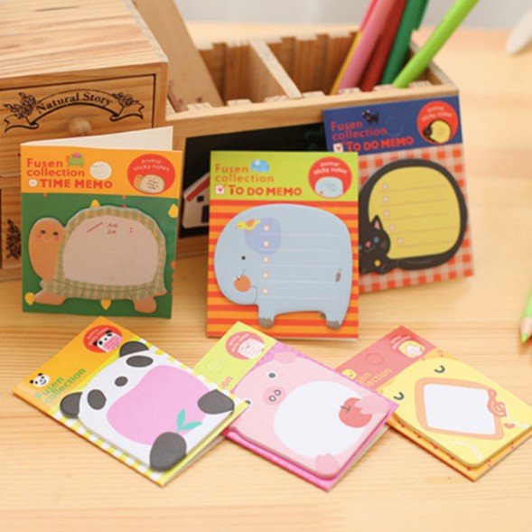 Grosir - S636 Sticky Notes Animal Motif Karakter Hewan/Post It Note/ Memo Note/Tempelan Catatan Memo