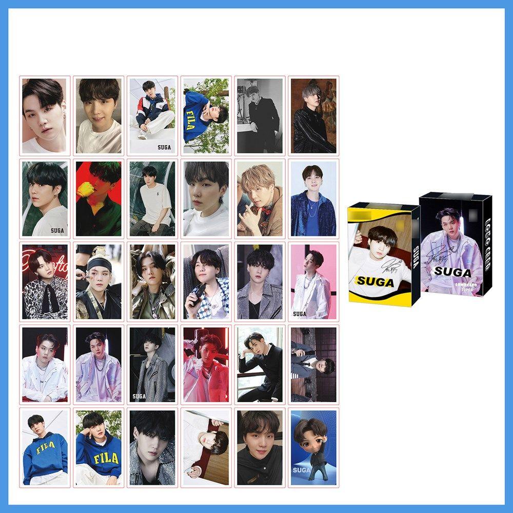 R-flower 30pcs/set BTS Lomo Card Paper Kartu Foto J-HOPE Postcards JIN RM SUGA JK V JIMIN BUTTER