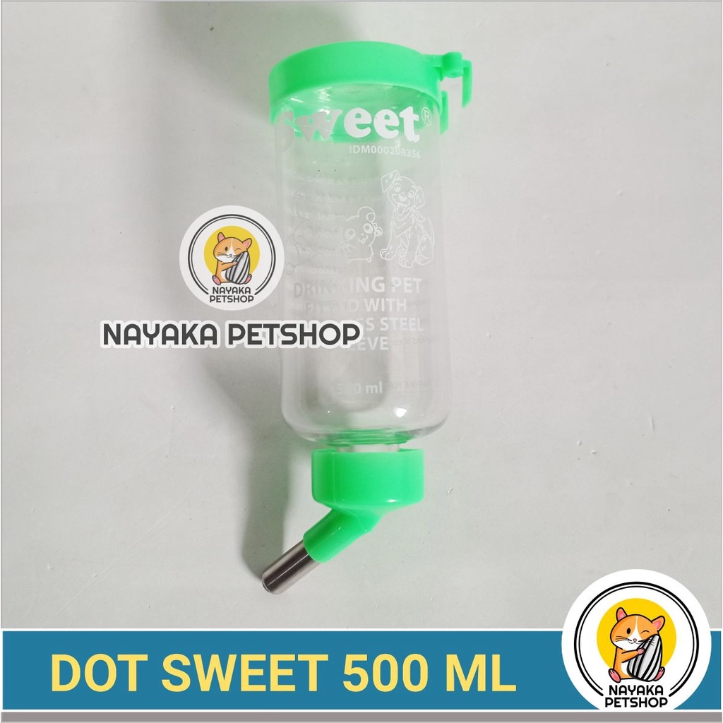 Dot Sweet 500 ml Botol Minum Kucing Wadah Air Kelinci Tempat Minum Marmut Guinea Pig Musang