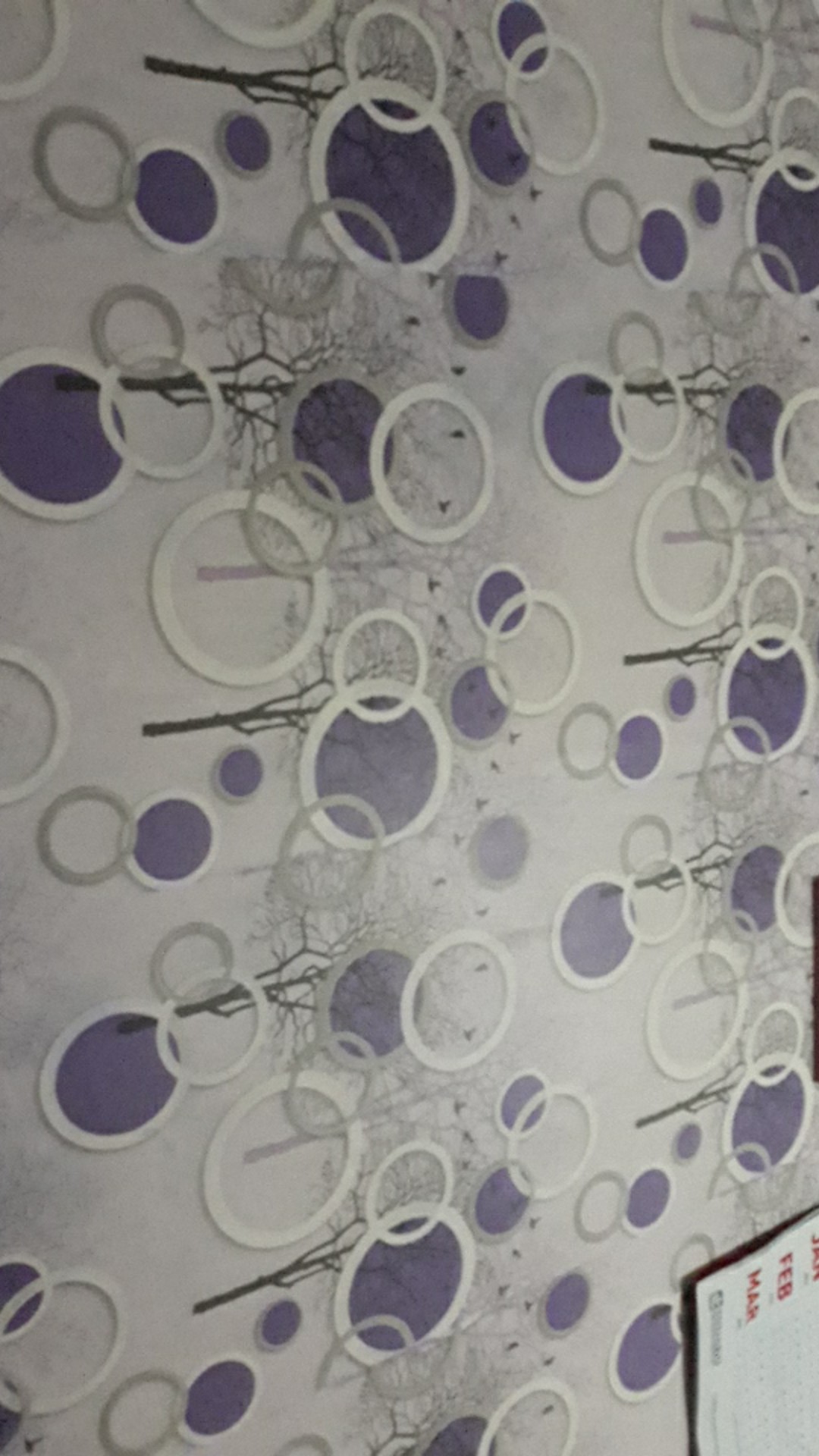 Wallpaper - Walpaper Sticker Dinding Motif Polkadot Ungu Ring - 45cm X 10m - Waterproff Wallpaper