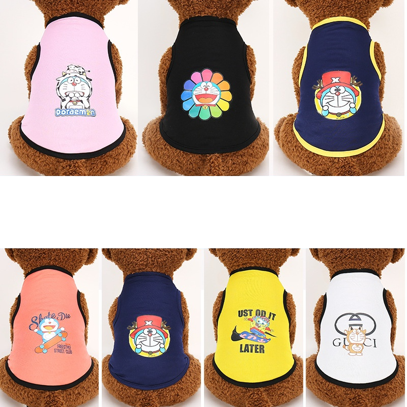 ★〓YUFeiPet〓★ Dog Clothes Pet Vest Cartoon Dog Clothes Breathe Comfortable Cat T-shirt Cute Print Cool Pet Dog Cat Clothes Summer