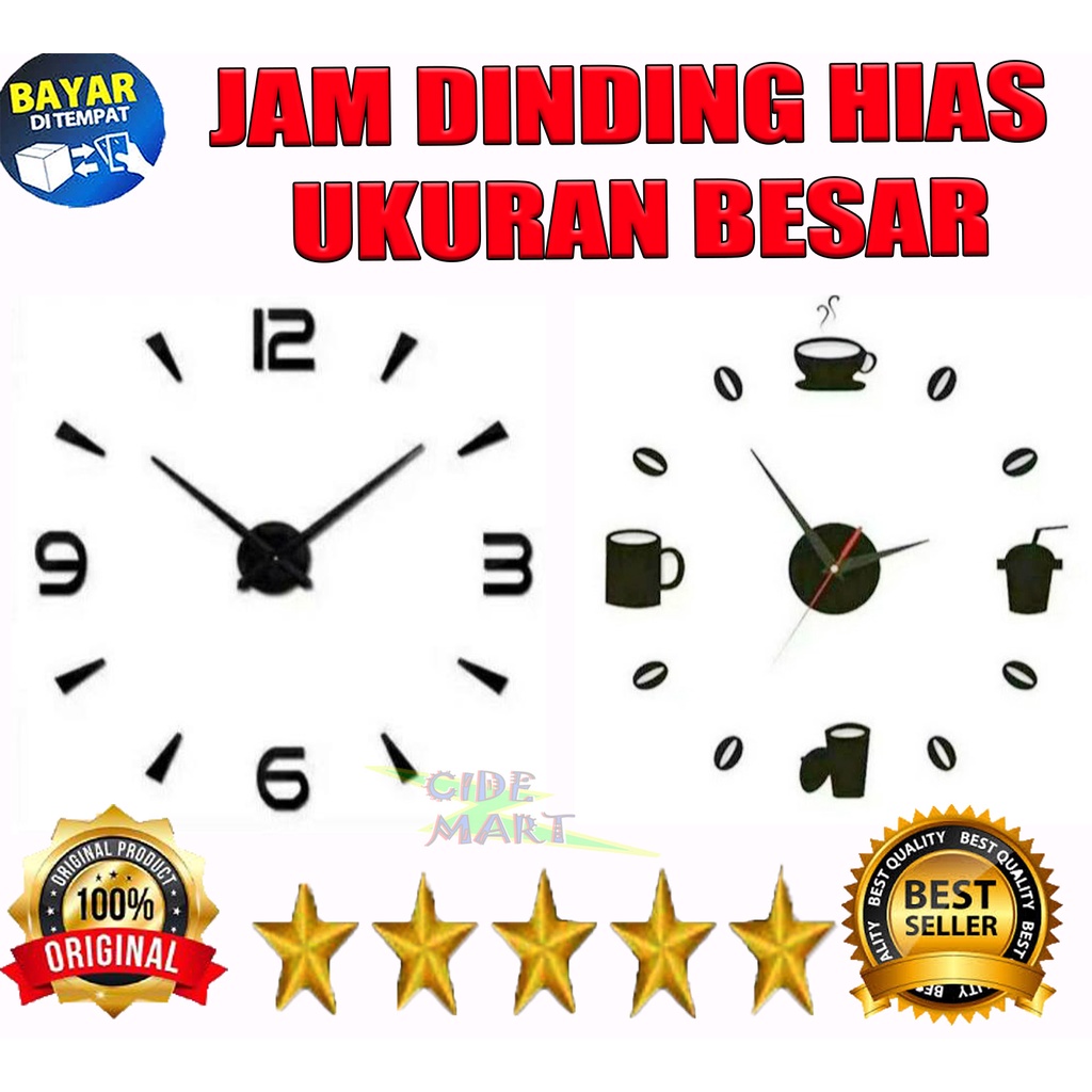 Jam Dinding Tempel Besar DIY Dekorasi Hiasan Dinding Jam Dinding Terbaru