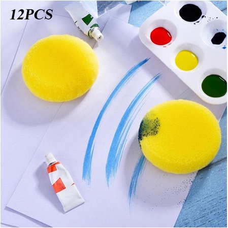 Spons ALat Melukis Lembut Gambar Drawing Draw Kerajinan Prakarya Keseniain Lukis Spone Murah New Painting Sponge Pottery Round Synthetic Watercolor Yellow Tools Cleaning Crafts Artist Brush Berkualitas Malang