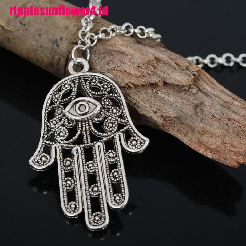 Kalung Rantai Dengan Liontin Tangan Hamsa Fatima Evil Eye Untuk Wanita