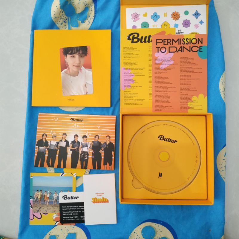 Album BTS Butter Unsealed Cream Ver Photocard SUGA Mesagge Jimin Fullset