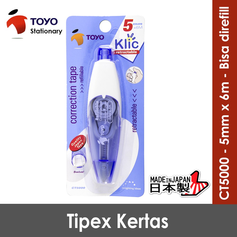 CORRECTION TAPE CT5000 5MM X 6M TIP-X TIPEX TIP EX KERTAS TOYO JEPANG