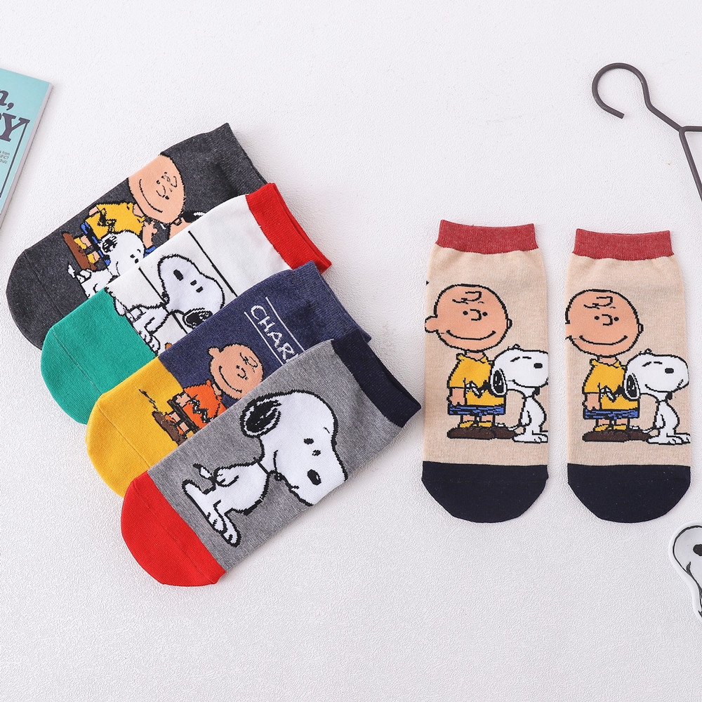 Kaos Kaki Wanita Dengan Bahan Katun Dan Gambar Kartun Anak Anjing