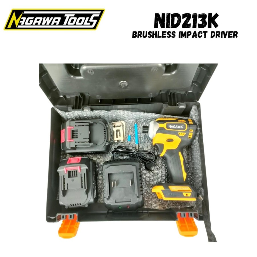 BRUSHLESS IMPACT DRIVER 21V NAGAWA NID213K SCREWDRIVER SET