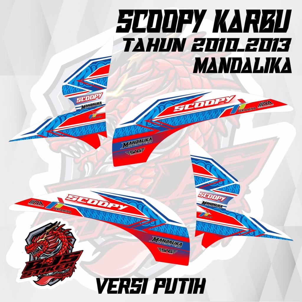 Striping scoopy karbu - Stiker Decal scoopy karbu 2010-2013 mandalika versi putih