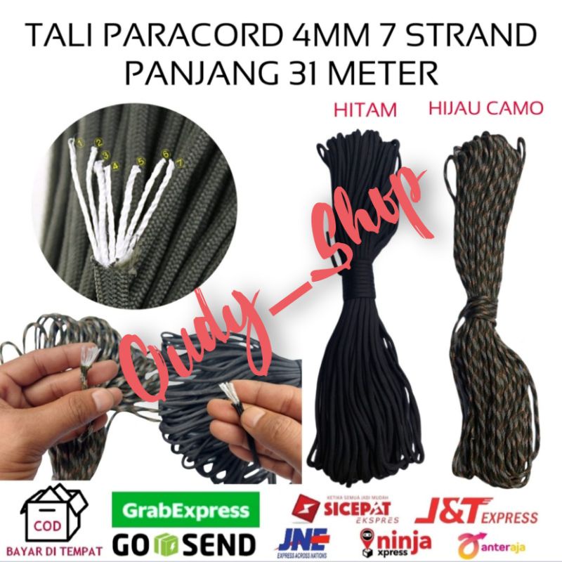 Tali Paracord 4 mm 7 Strand Survival Kit