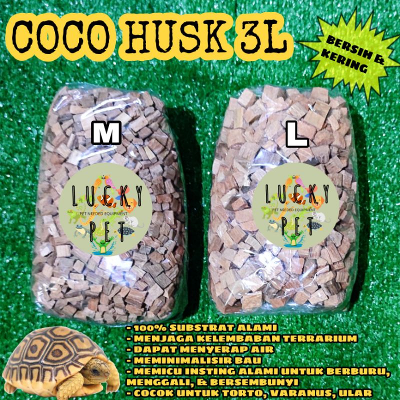 COCO HUSK COCOHUSK 3L ALAS KANDANG TORTO KURA KURA SULCATA SULKATA REPTIL SUBSTRATE REPTILE ULAR TOR