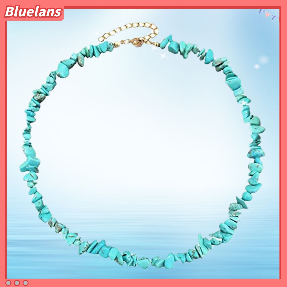 Kalung Manik-Manik Turquoise Imitasi Adjustable Untuk Wanita