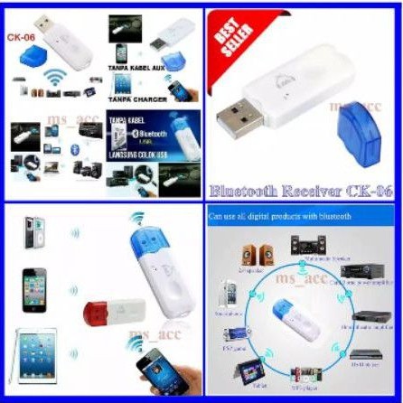 Bluetooth Music Receiver Audio USB CK-06 Tanpa Kabel Aux Wireless Music