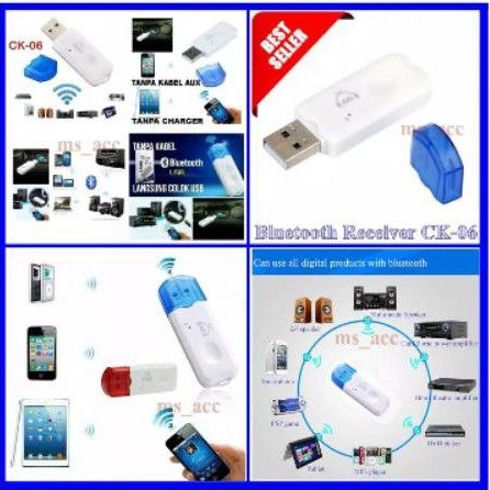 Bluetooth Receiver USB CK-06 Tanpa Kabel Aux