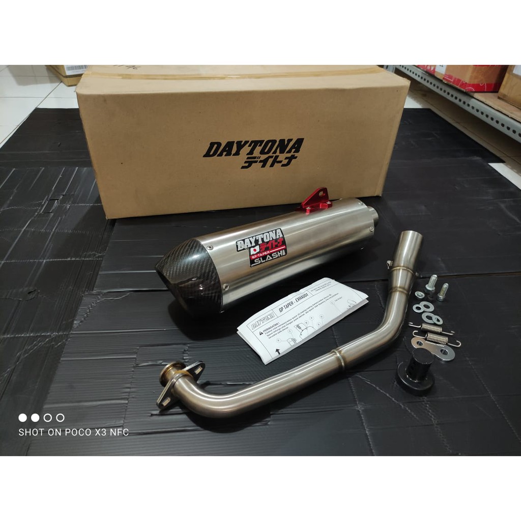 KNALPOT RACING DAYTONA SLASH GP TAPER BIG SILENCER CARBON AEROX 155