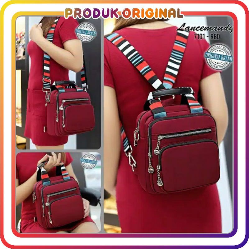 COD RANSEL ORIGINAL LANCE MANDY 7101 MULTIFUNGSI IMPORT TAS WANITA TAS SELEMPANG WANITA