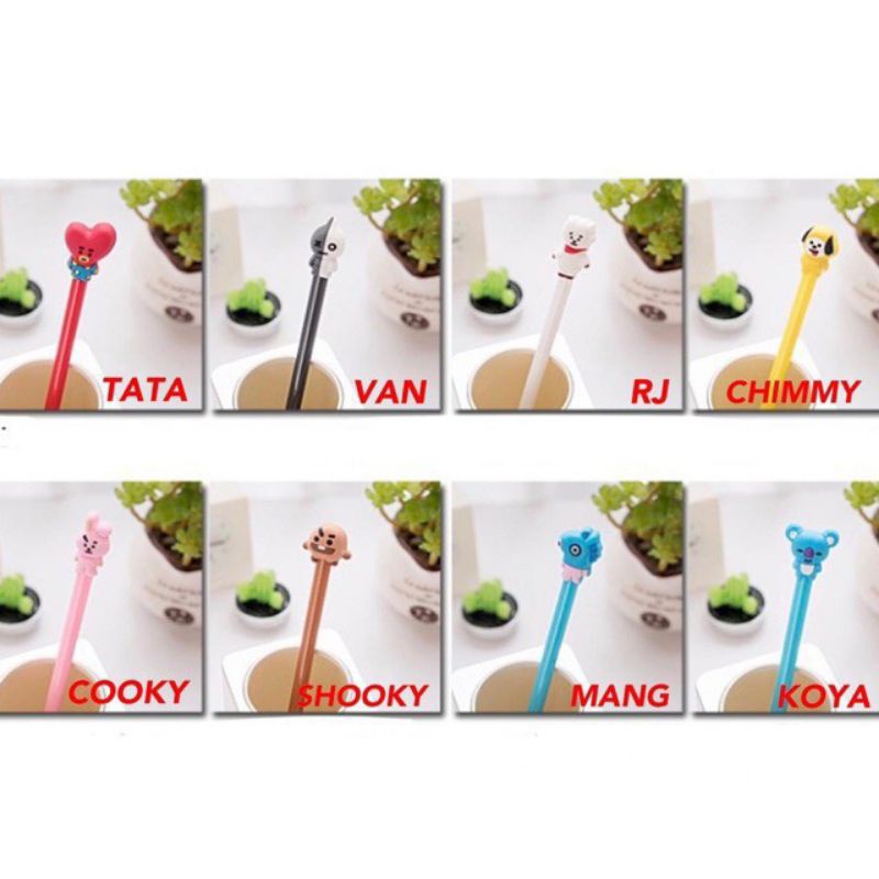 PULPEN BT21 KPOP BTS  Cute Black Ink Gel Pen