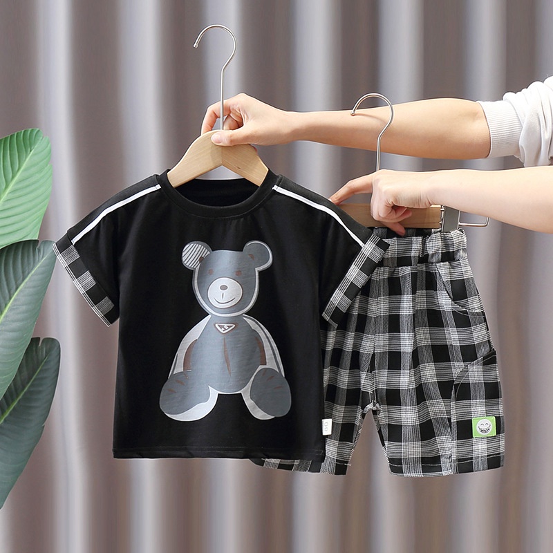 LittleAaron SET RETRO BEAR EBV Setelan Kaos Anak Bayi Laki-laki Pendek 6bulan - 4tahun