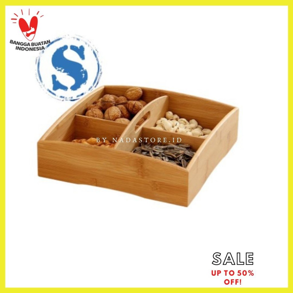 Tray Pine Wood Food Storage Box Snack Dish Portable Candy Nut Decorative W-16 By Nadastore