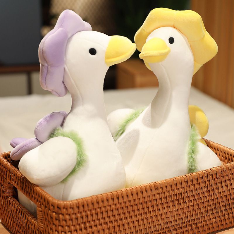 35/40/55cm Duck Doll Flower Duck Plush Toy Stuffed Animal Plush Toy Best Gift Kawaii Plushie Toy Simulation Funny Doll