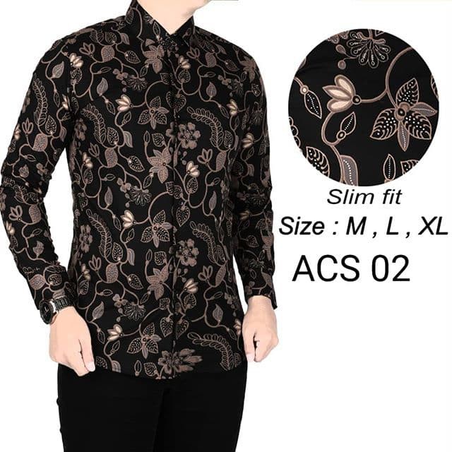 KEMEJA BATIK PRIA SLIM FIT BAJU BATIK PRIA SLIM FIT ACS02