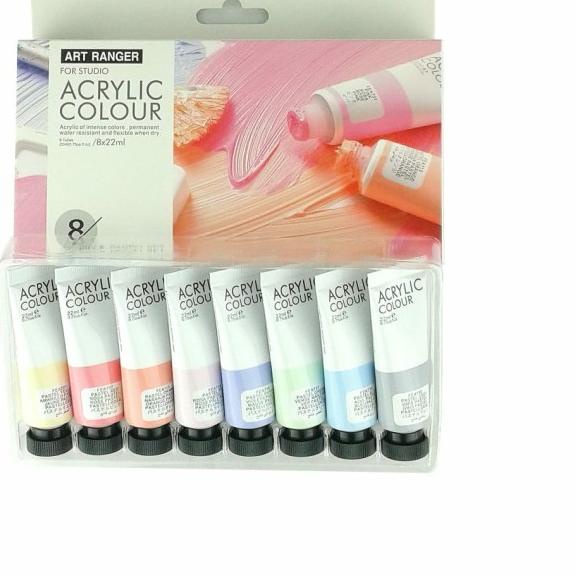 

SET 8 WARNA PASTEL ART RANGER ACRYLIC PAINT CAT AKRILIK - Neon