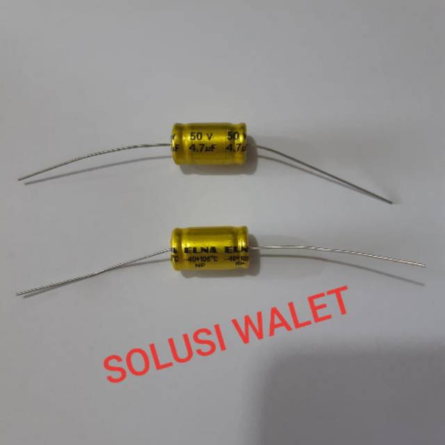Elco Non Polar 50v 4,7uF kapasitor tweeter merk ELNA
