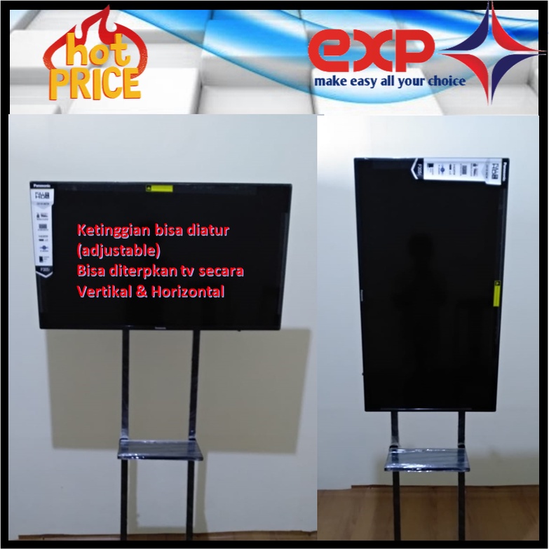 Garansi cocok!!! Bracket TV Standing 32&quot; s/d 65&quot; POLYTRON pakai RODA KOKOH 100% BESI MURNI