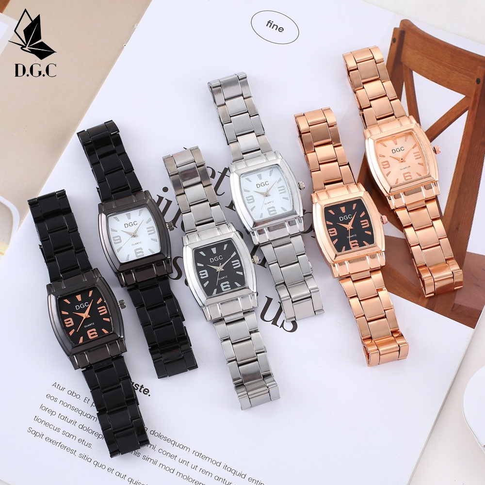 DGC JAM TANGAN WANITA MENONTON TALI STAINLESS STEEL RANTAI WANITA CRYSTAL KRISTAL PREMIUM WOMEN WATCH COUPLE C88