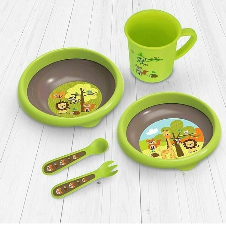 Baby Safe Mealtime Collection Baby Feeding Set Alat MPASI Peralatan Makan - Green Giraffe