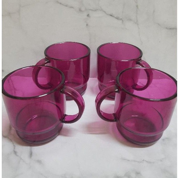 CLEAR MUG FUCHSIA/MAGENTA & HIJAU
