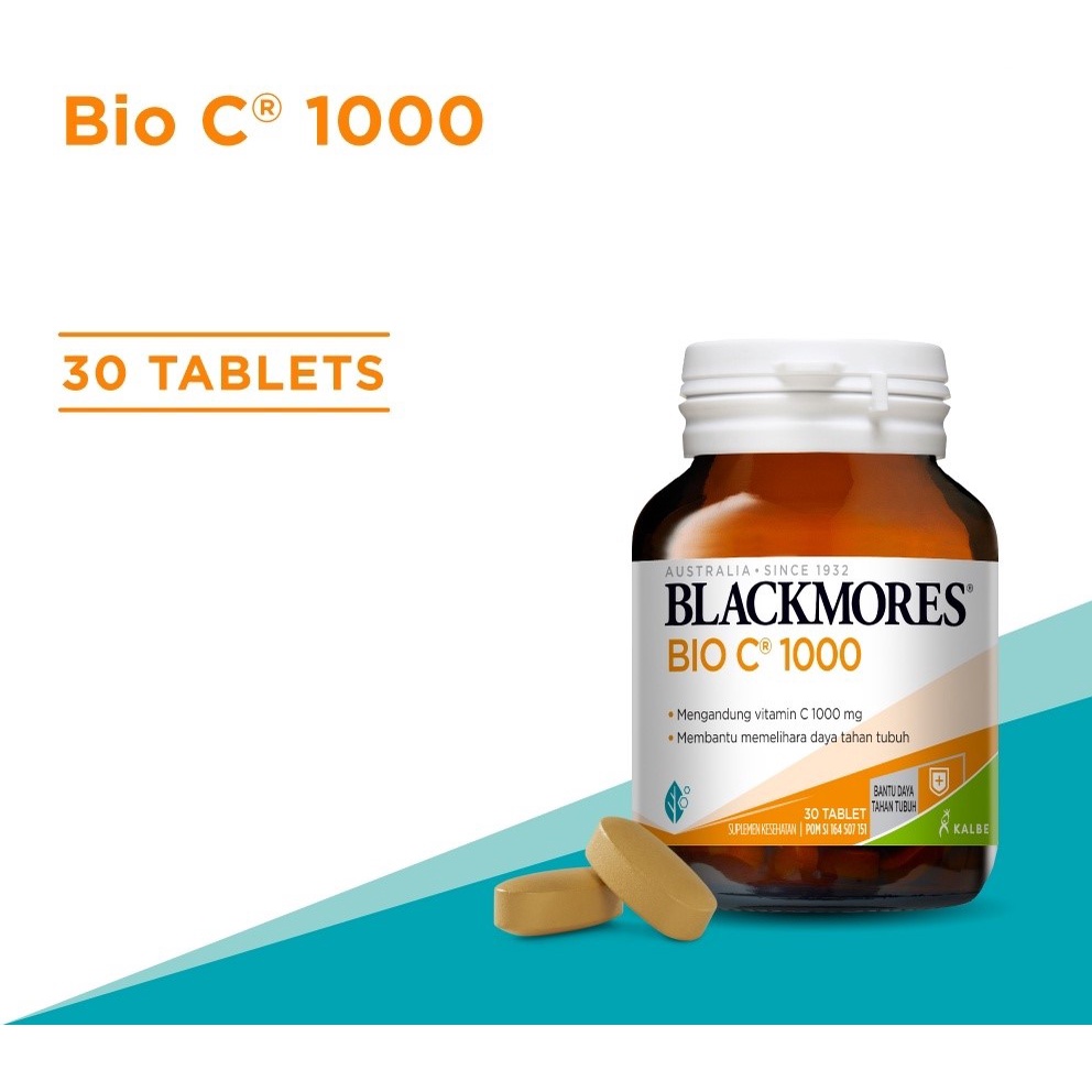 Blackmores Bio C 1000mg 1 Tablet Per Hari Tinggi Vitamin C Isi 30-90 Tablet Membantu Jaga Daya Tahan Tubuh