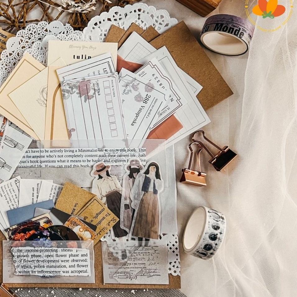 

LANGSUNG KIRIM.. Bloomingyourdays Journal Kit 76pcs Journaling Kit Vintage Bujo Journaling Vintage Ephemera Scrapbook Scrapbooking DECO Aesthetic