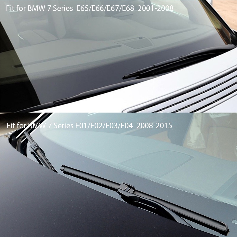 1 Set Wiper Kaca Depan Mobil Bahan Karet Untuk BMW 7 Series F01 E68 F02 E67 F03 E66 F04 E65