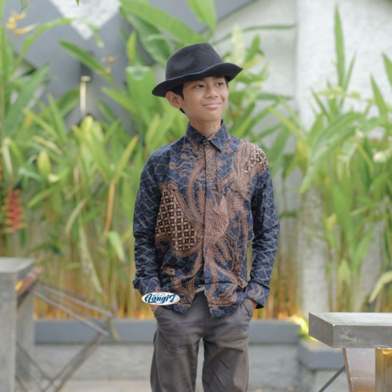 Kemeja Batik Anak Laki Laki M L XL XXL Baju Batik Anak Lengan Panjang Seragam Batik