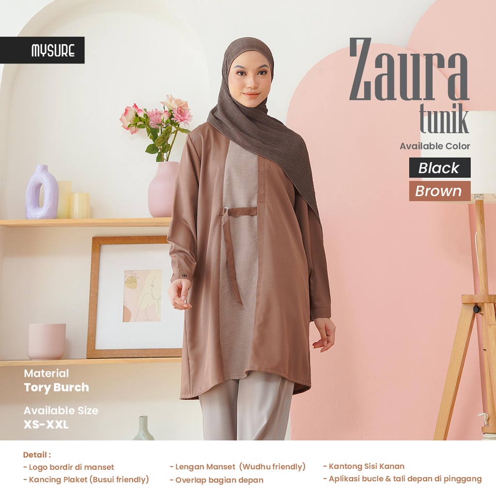TUNIK ZAURA / TUNIK WANITA TERBARU / TUNIK BUSUI FRIENDLY / BAJU ATASAN KERJA / TUNIK PENGAJIAN / TU