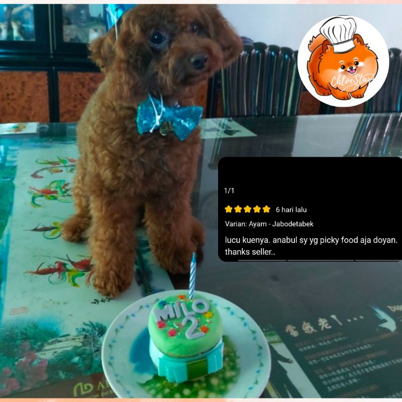 

Dog Birthday Mini Cake ukuran 8x5cm ini kue kecil