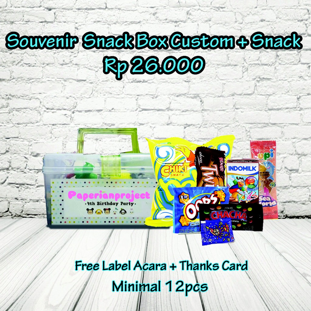 

Souvenir Snack Box Custom + Snack / Souvenir Ulang Tahun