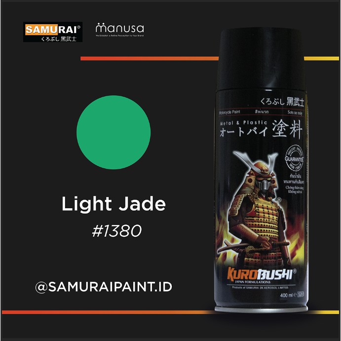 Samurai Paint Metallic Light Jade 1380 Metallic Giok Muda #1380 Cat Aerosol Kualitas Kompresor