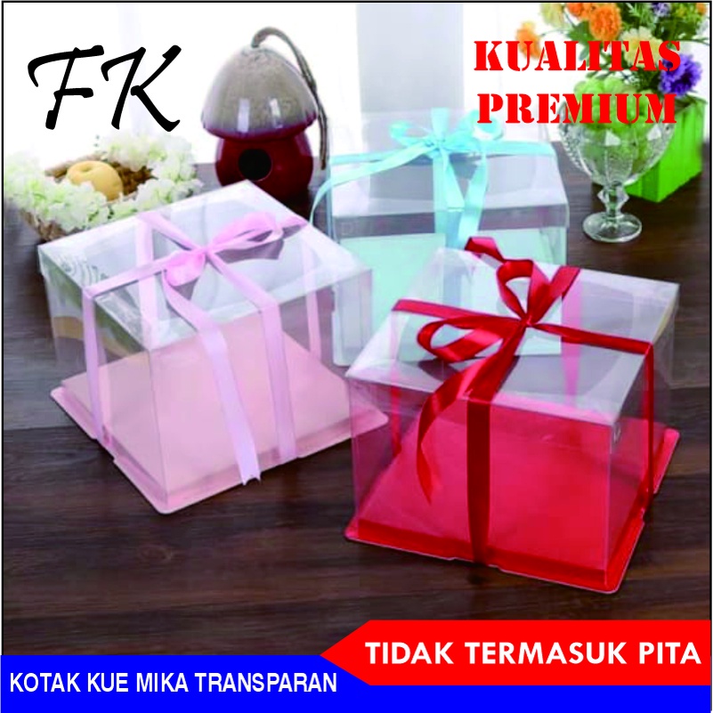 kotak kue transparan dus kue tart mika tutup transparan caje box mika transparan uk. 26 CM
