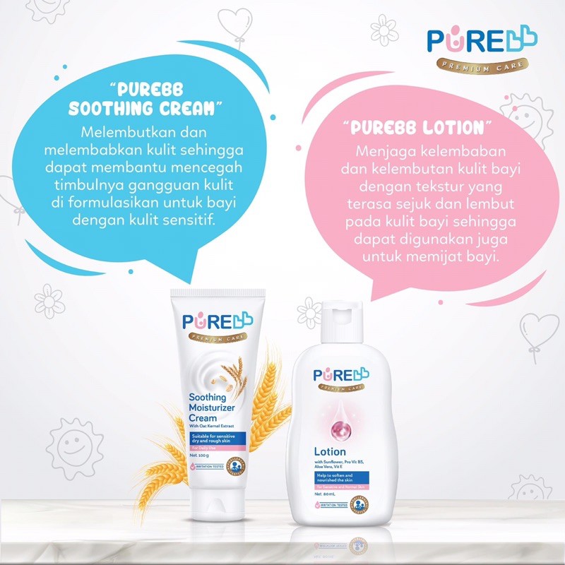 PURE BB BABY LOTION Bayi 200 ML Premium Care dengan Vit E &amp; B5 - EXP MEI 2025