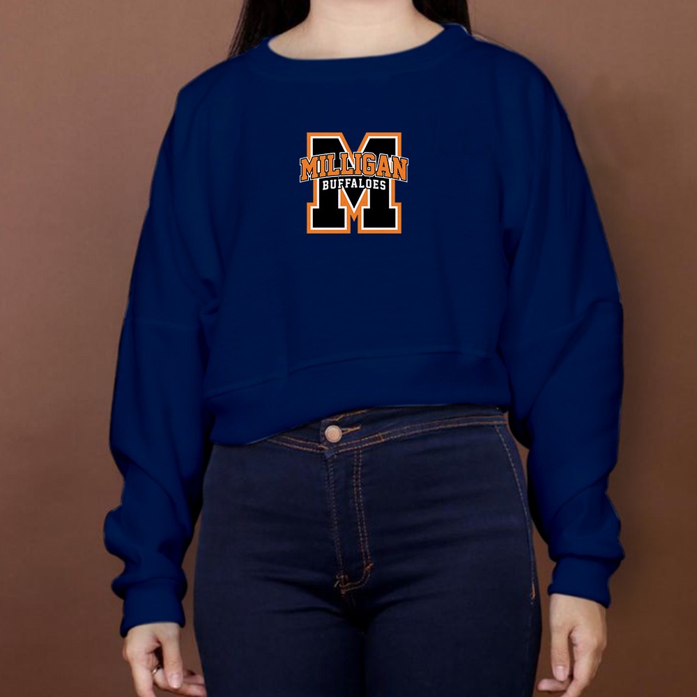 SWEATER WANITA CROP OVERSIZE MILLIGAN BUFFALOES - ATASAN KEKINIAN TERLARIS