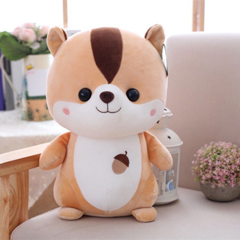Boneka Hewan Tupai Imut Lucu 25cm / Boneka Tupai Lembut Bahan Yelvo