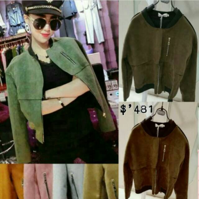 Jaket suede bomber