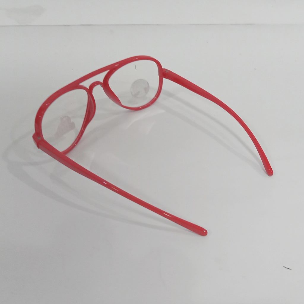 kacamata anak hitam bening laki perempuan aviator plastk BL murah sunglass fashion TK SD unik keren-merah bening