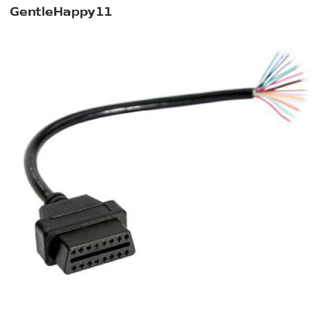 Gentlehappy OBD OBD-II 16pin Female Extension Connector Untuk Buka Pasang Kawat Kabel Diagnostik