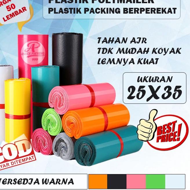 

✾ PLASTIK POLYMAILER /PLASTIK PACKING BERPEREKAT UKURAN 25X35,ISI 50 LEMBAR ➳