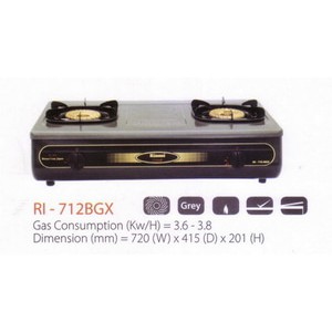 Kompor Gas 2 Tungku Rinnai RI-712BGX / RI712BGX Best Seller