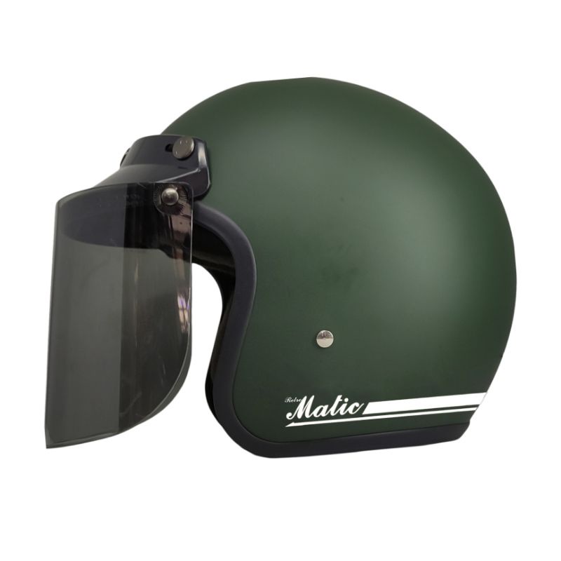 Helm Bogo Retro / Helm Dewasa Full Leher / Helm Wanita Motor Matic
