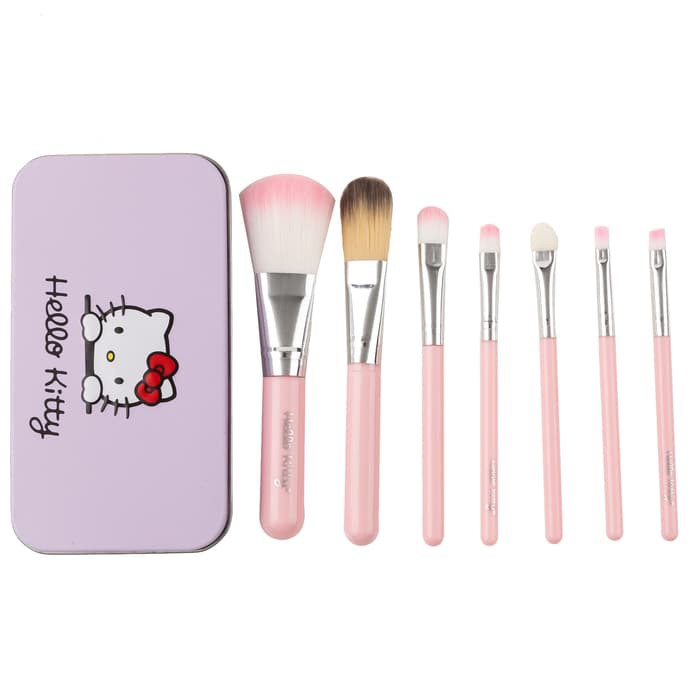 Image of Set Hello Kitty Makeup Brush 7pcs Paket Set Kuas Make Up Brush Set #5